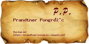 Prandtner Pongrác névjegykártya